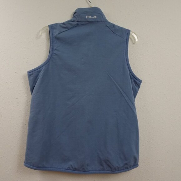 RLX Ralph Lauren Golf Vest Women's Size M Blue Full Zip Wicking Sleeveless - Picture 5 of 11